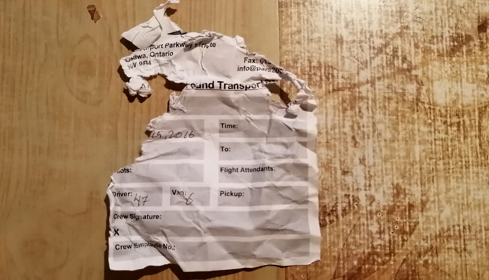 Photo of work sheet partially eaten by baby.