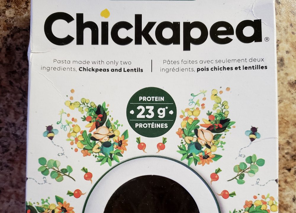 Photo of partial box of Chickapea pasta