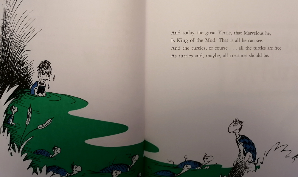 Final pages of Yertle the Turtle, by Dr. Seuess